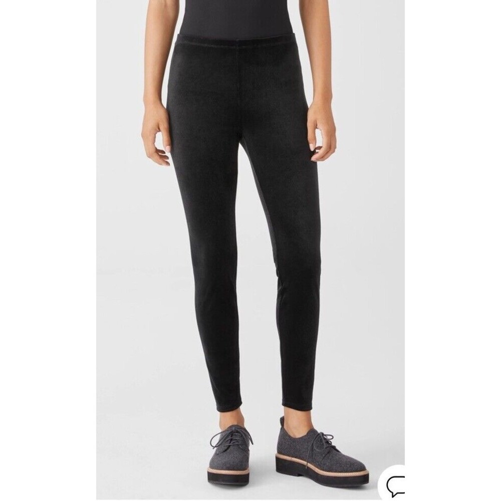 EILEEN FISHER  Stretch Velvet Knit Leggings Slim Fit, Ankle Length Size Xxs/ttp